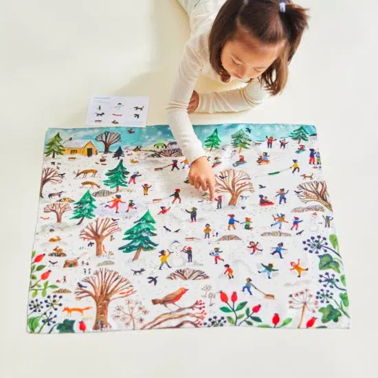 Playsilk seek & find snowy day Sarah's Silks