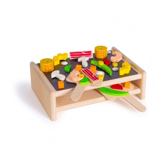 Wooden raclette set realistic wooden play food Erzi