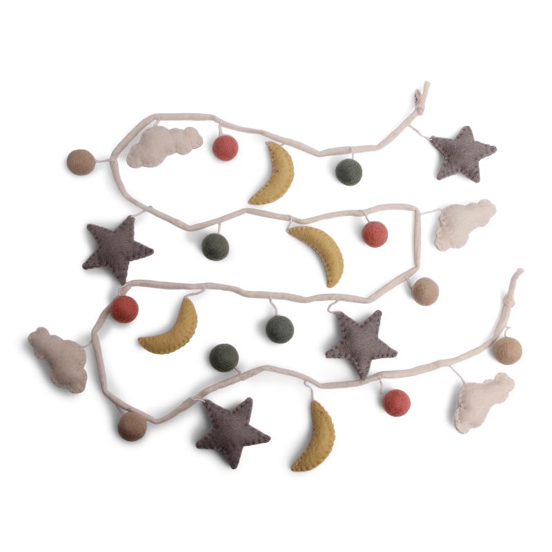 Wool felt garland night Gry & Sif