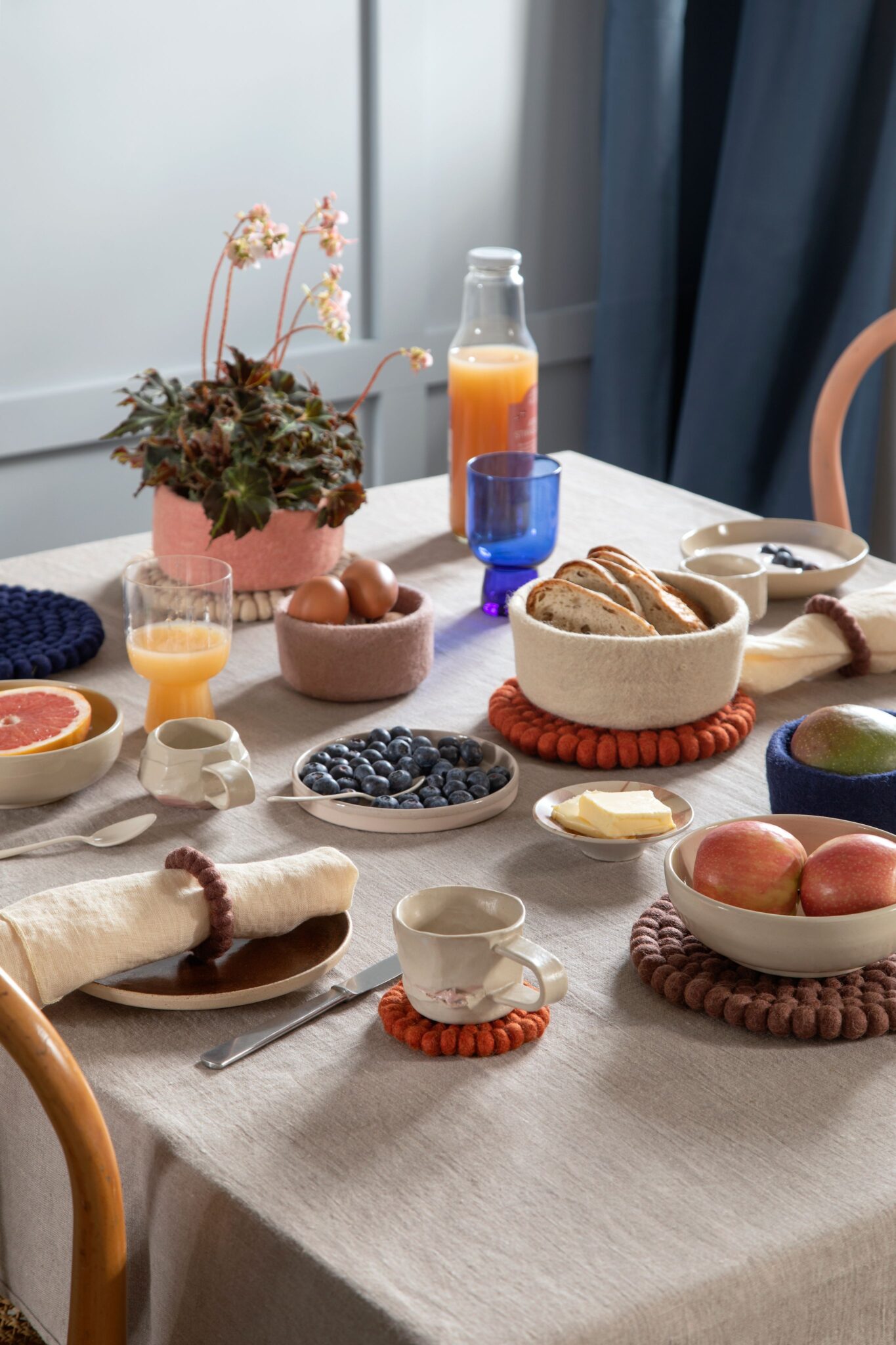 Wool felt bowls set Gry & Sif