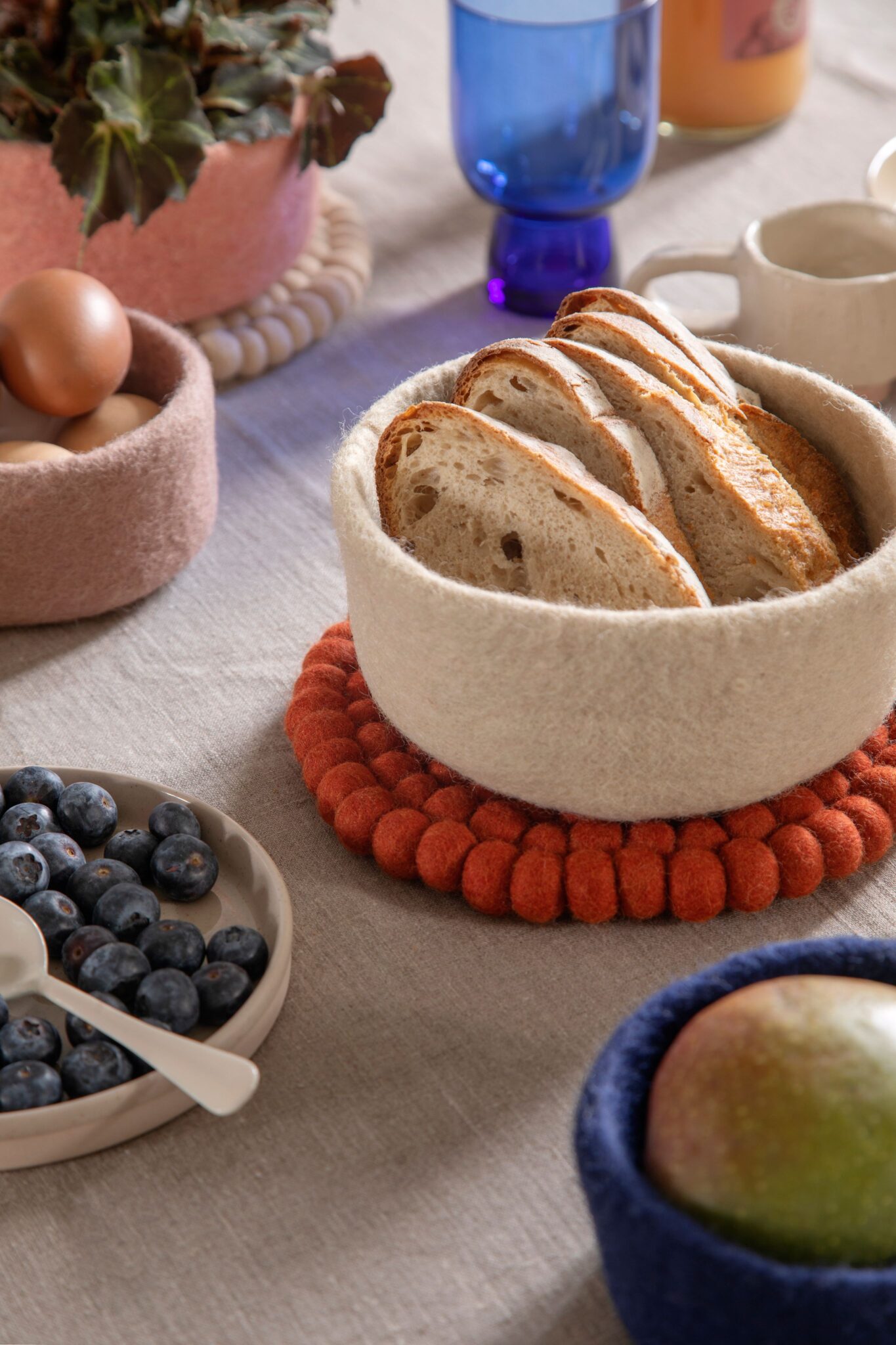 Wool felt bowls set Gry & Sif