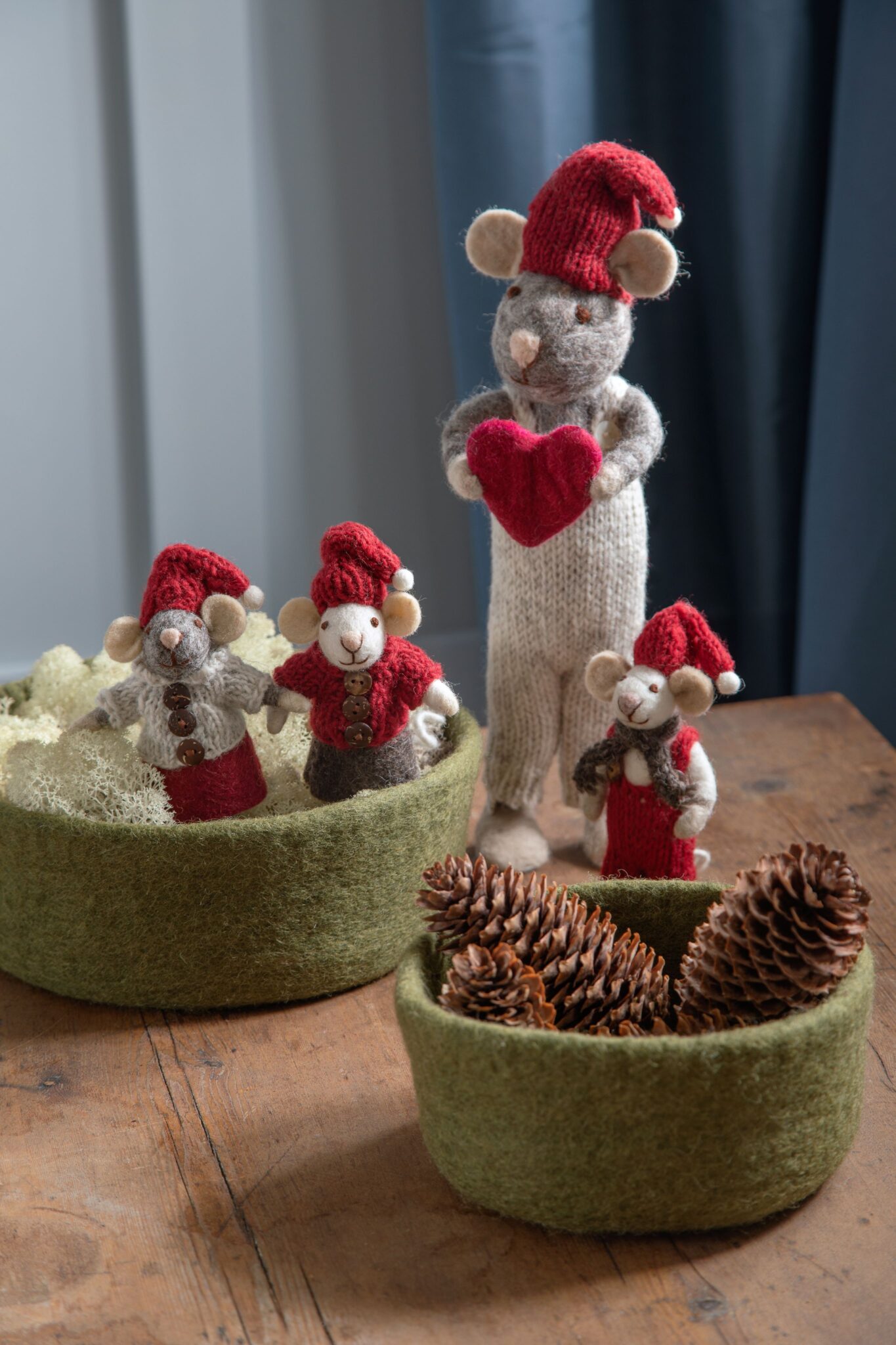 Wool felt bowls set Gry & Sif