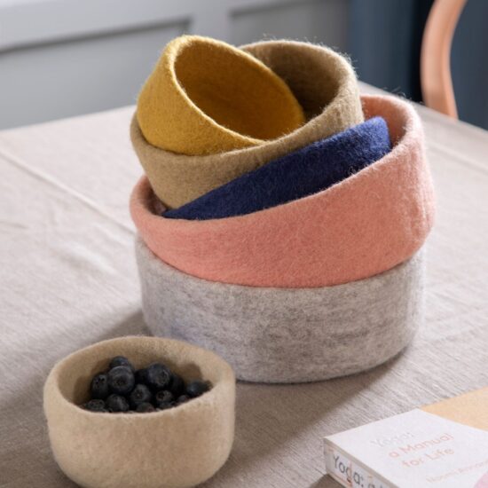 Wool felt bowls set Gry & Sif